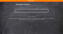 Desktop Screenshot of best-sample-resume.com